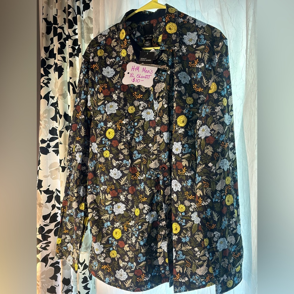 HM mens XL Slim Fit long sleeved shirt